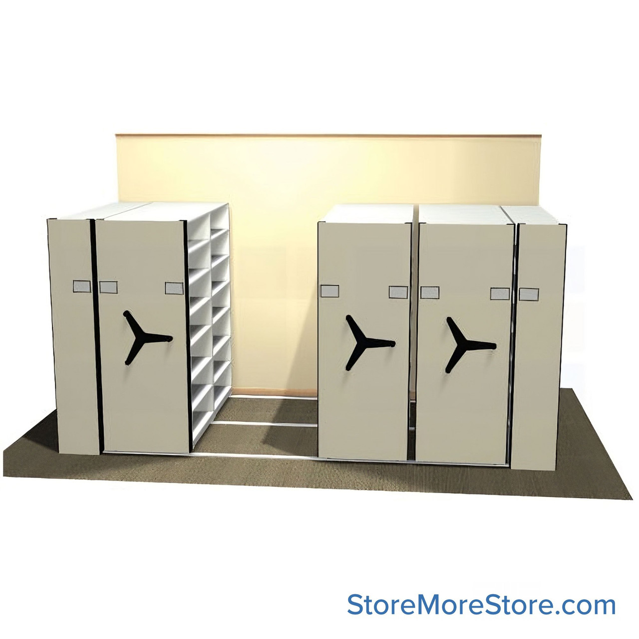 High Density Shelving, 167" W x 84" D, 72" Shelving Width, Legal (15") Shelf Depth