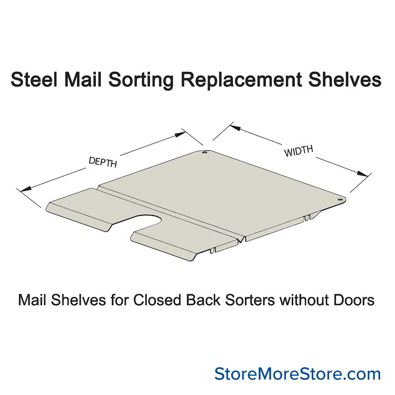 Type "SM" Metal Mail Shelves, 11" W x 12" D