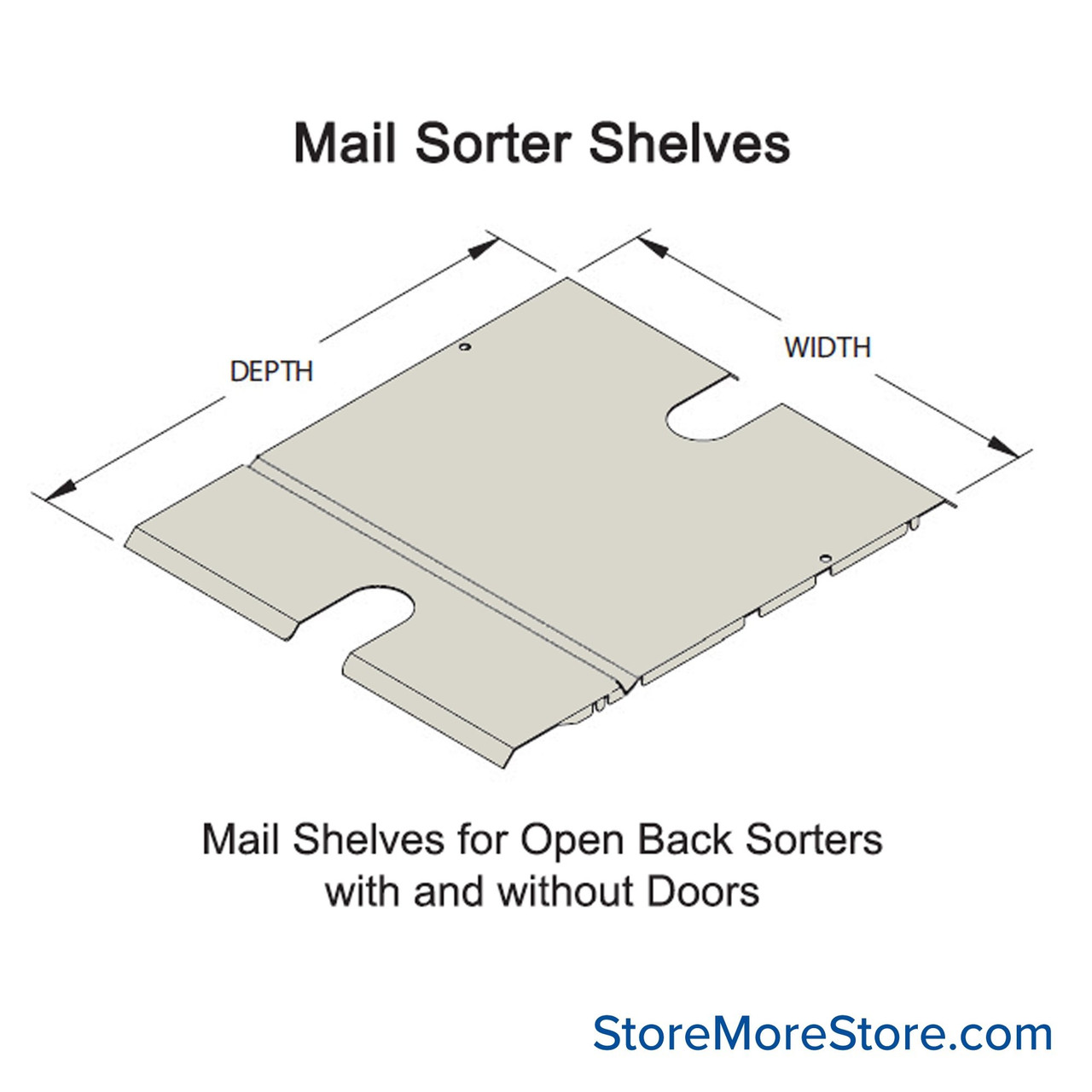 Type "SM" Metal Mail Shelves, 12" W x 15" D