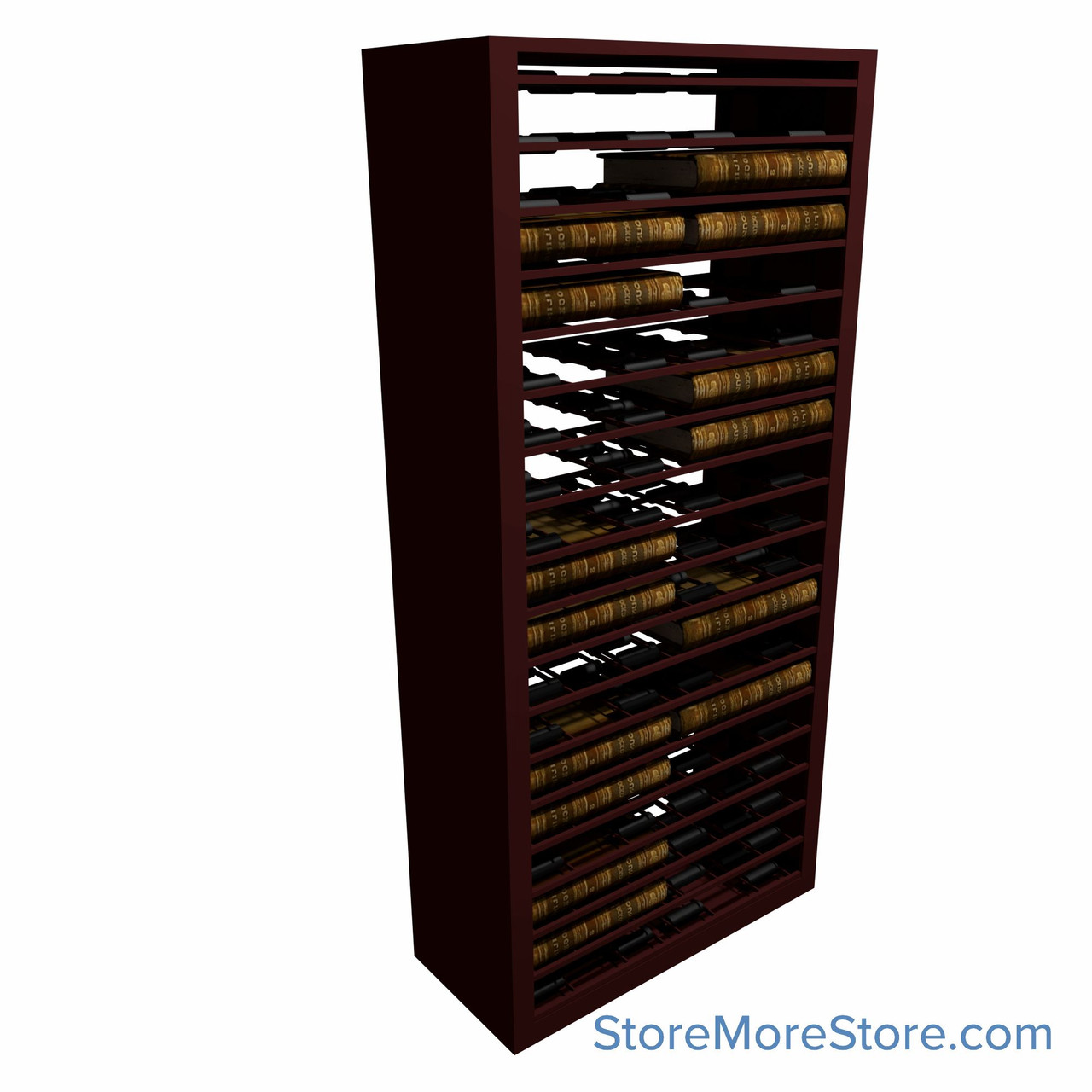 Deed Book Roller Shelving, 18" D x 88.25" H, 19 Openings