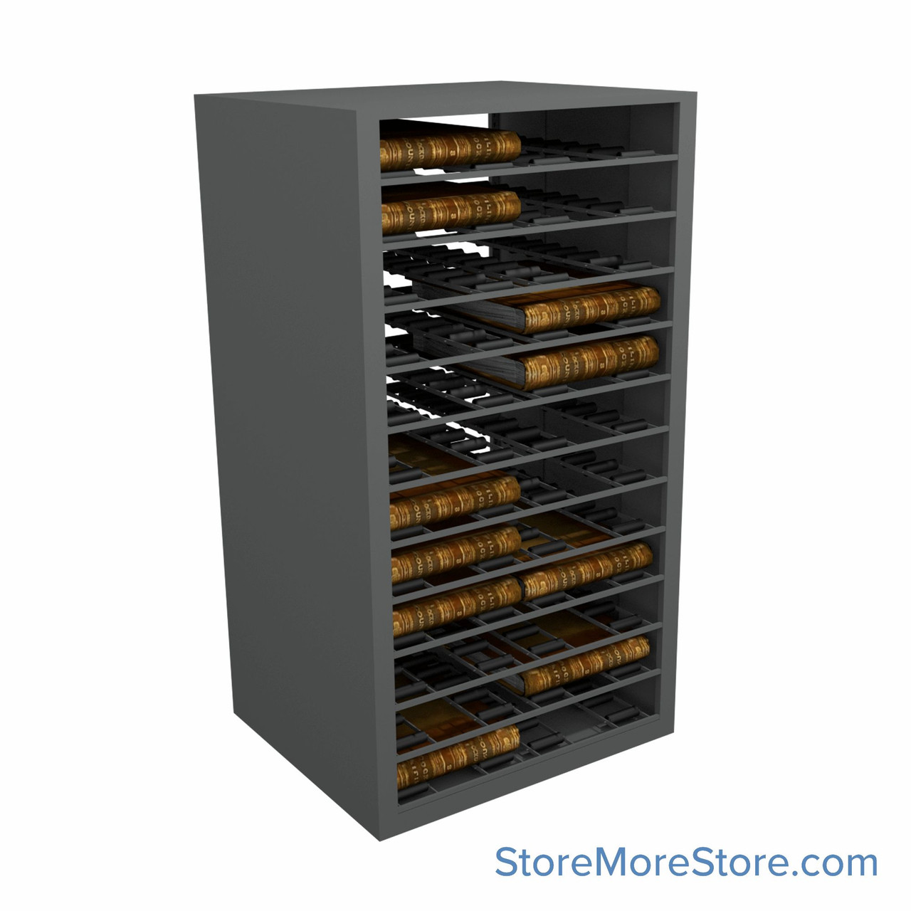 Deed Book Roller Shelving, 36" D x 76.25" H, 24 Openings