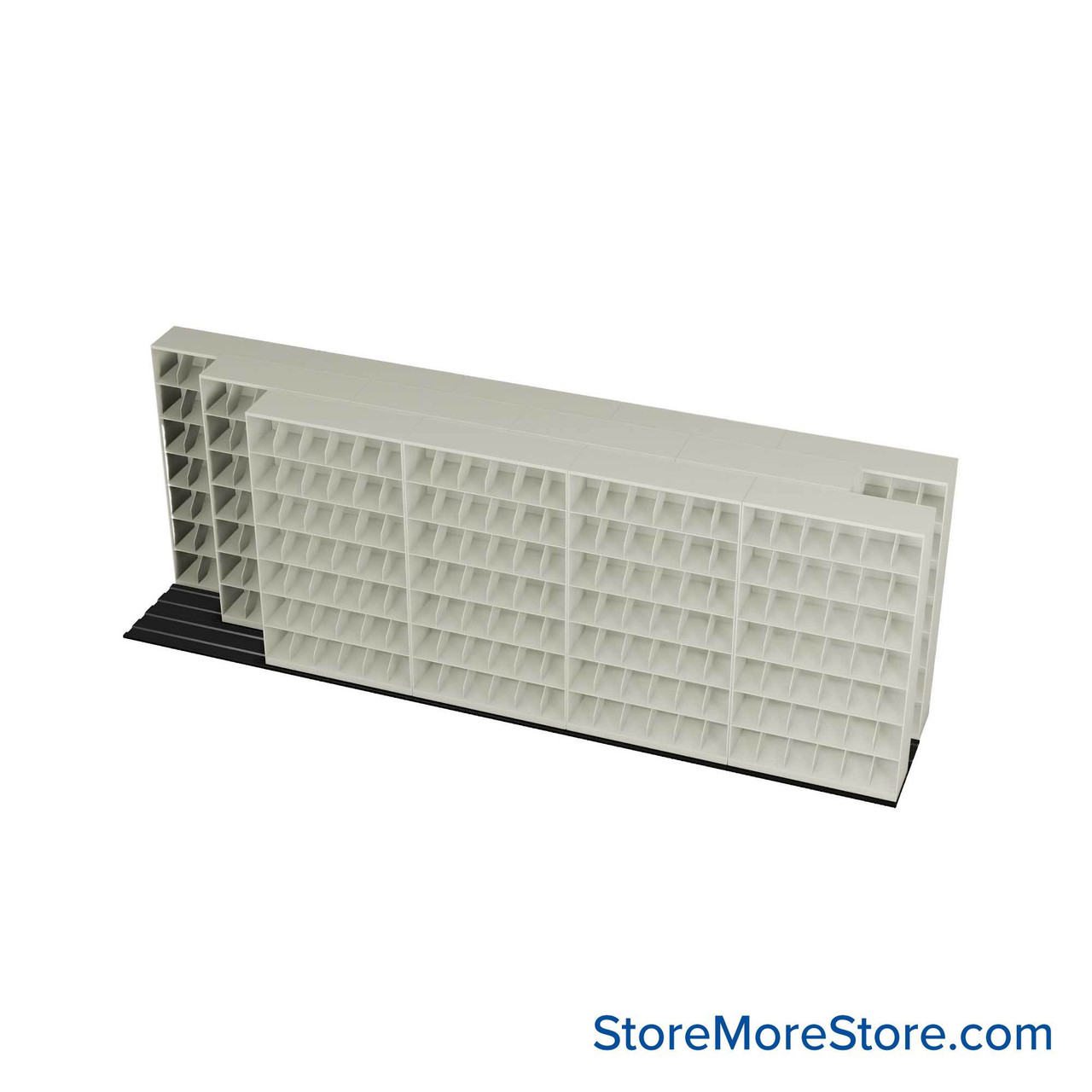 Mobile File Rack, 214" W x 42.75" D x 79.5" H, Fixed Dividers, 42" Shelf Width