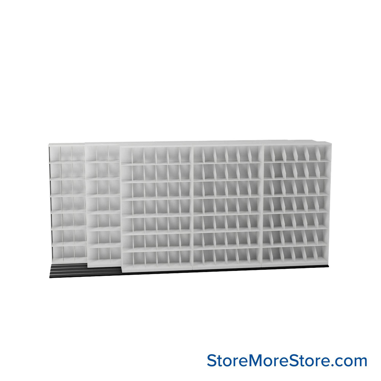 Mobile File Rack, 172" W x 42.75" D x 79.5" H, Fixed Dividers, 42" Shelf Width