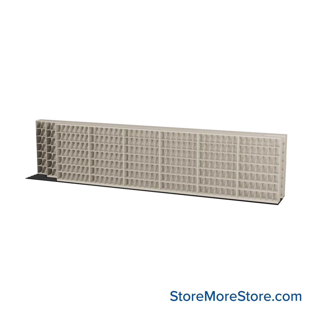 Mobile File Rack, 344" W x 51.75" D x 79.5" H, Fixed Dividers, 48" Shelf Width