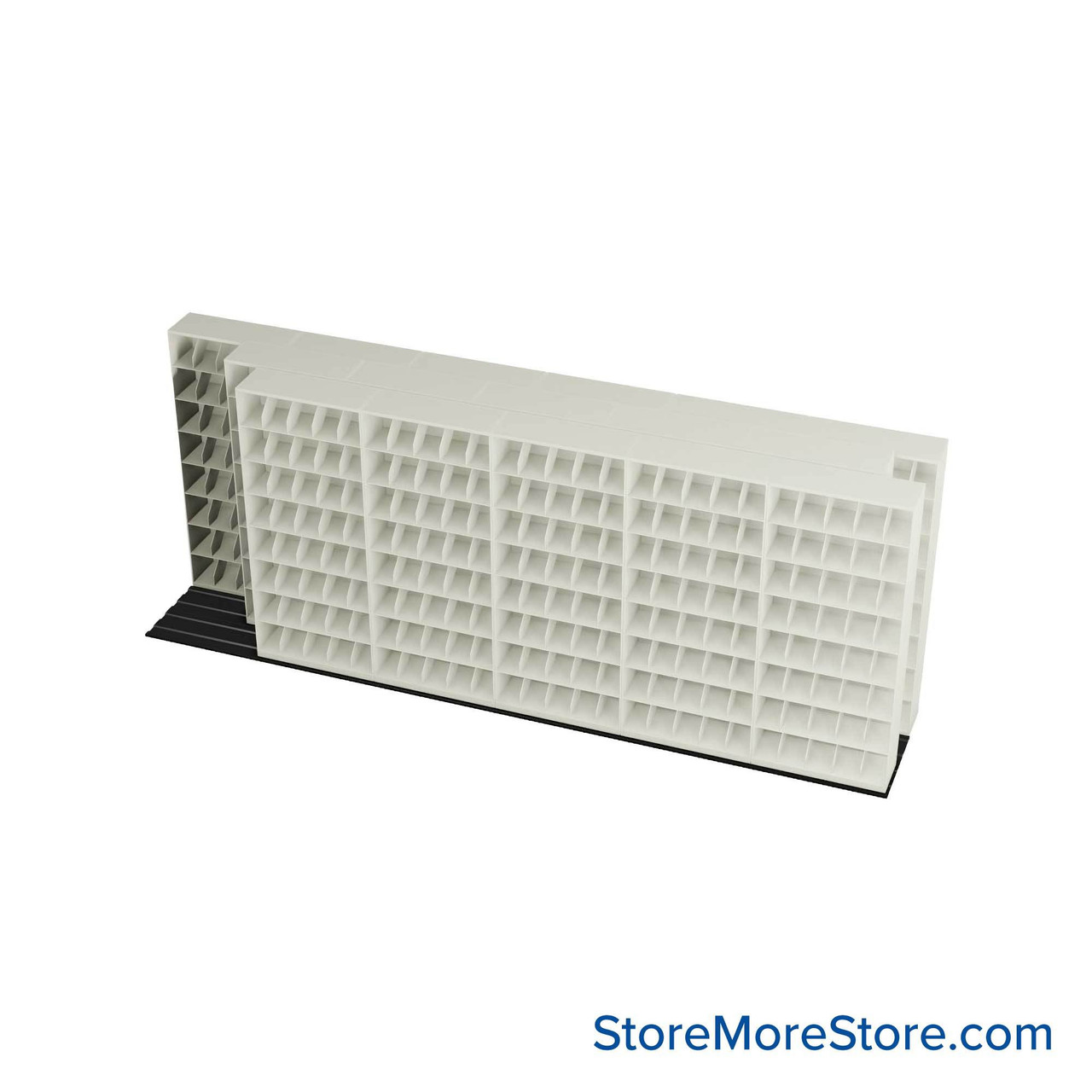 Mobile File Rack, 224" W x 42.75" D x 89.5" H, Fixed Dividers, 36" Shelf Width
