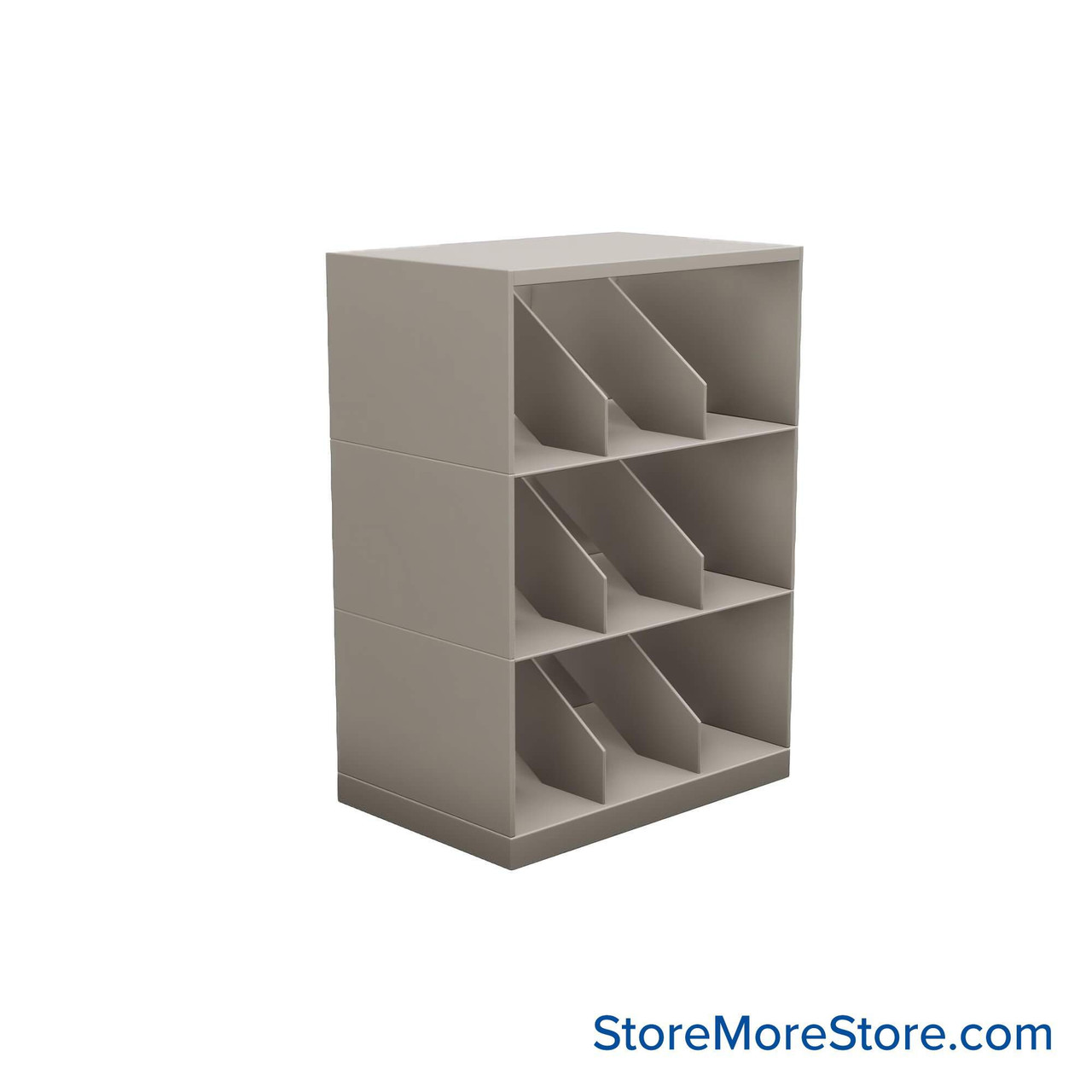 Stackable Metal Shelves, 24" W x 16.25" D x 33" H, Legal Size, 3 Levels, Fixed Welded Dividers