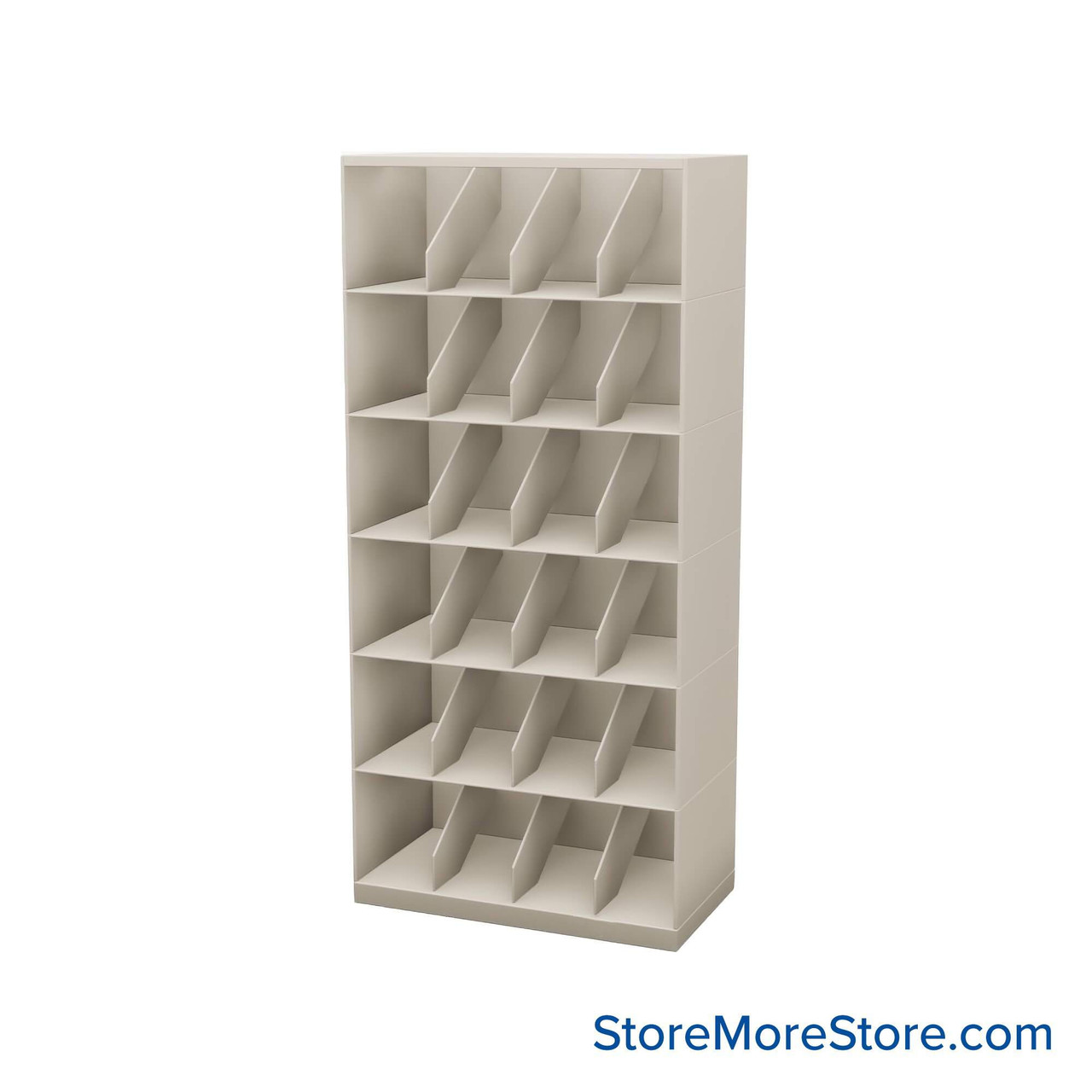 Stackable Metal Shelves, 30" W x 16.25" D x 63" H, Legal Size, 6 Levels, Fixed Welded Dividers