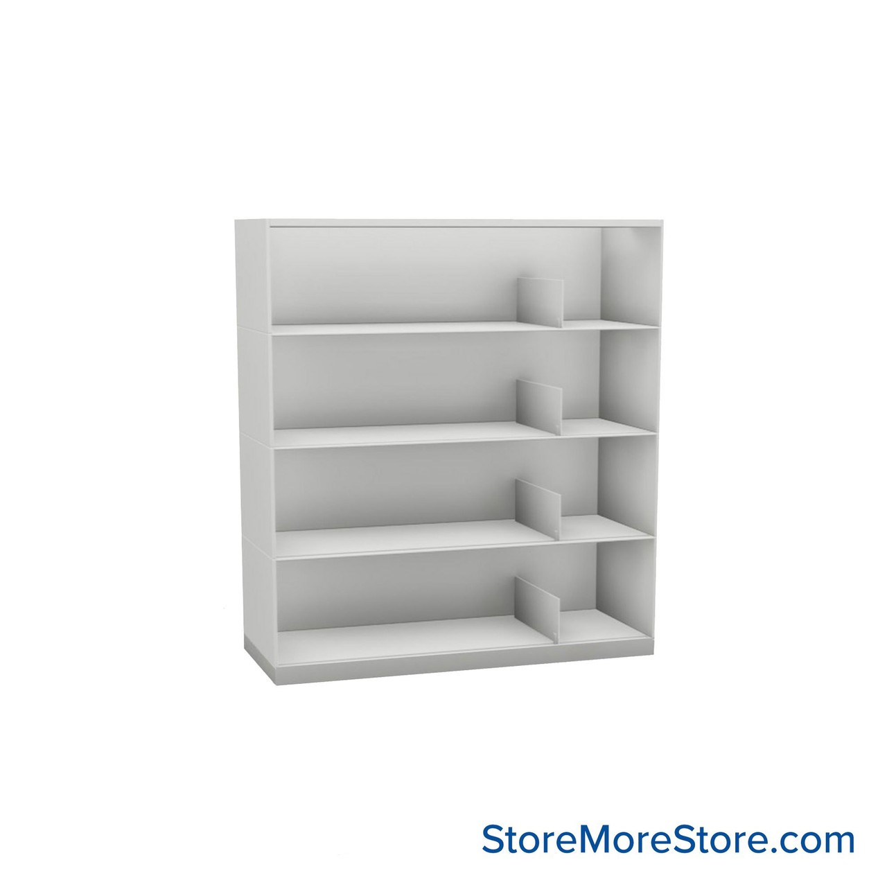 Stackable Metal Shelves, 42" W x 16.25" D x 43" H, Legal Size, 4 Levels, Sliding Dividers