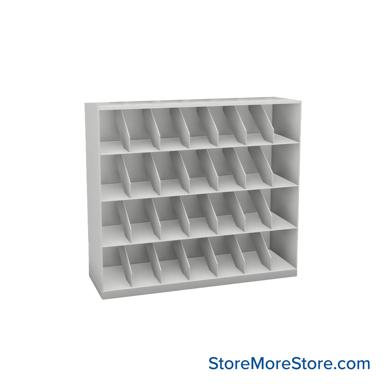 Stackable Metal Shelves, 48" W x 16.25" D x 43" H, Legal Size, 4 Levels, Fixed Welded Dividers