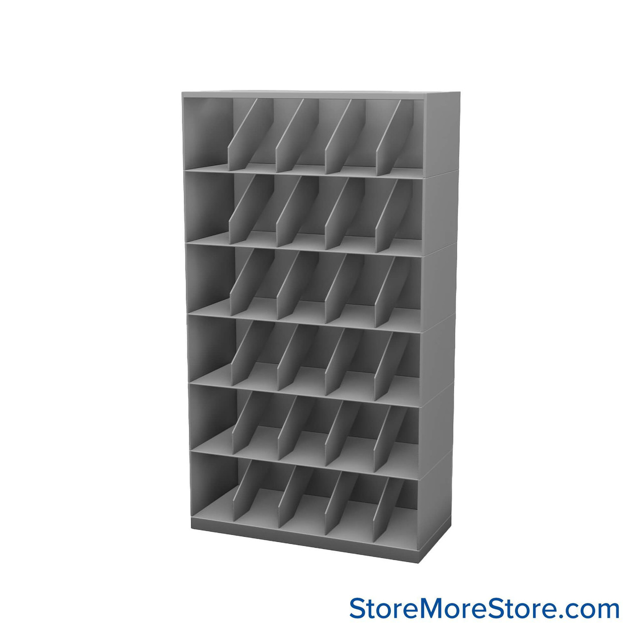Stackable Metal Shelves, 36" W x 16.25" D x 63" H, Legal Size, 6 Levels, Fixed Welded Dividers