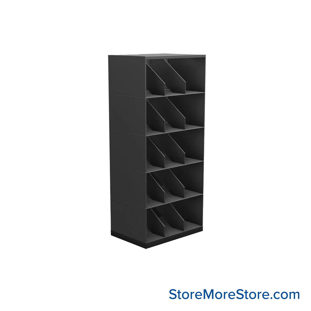 Stackable Metal Shelves, 24" W x 16.25" D x 53" H, Legal Size, 5 Levels, Fixed Welded Dividers