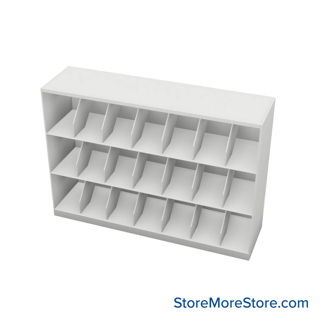 Stackable Metal Shelves, 48" W x 13.25" D x 33" H, Letter Size, 3 Levels, Fixed Welded Dividers