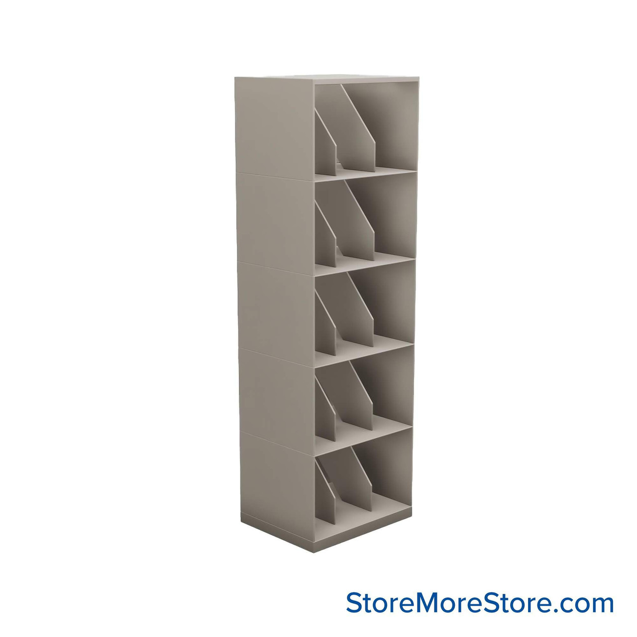 Stackable Metal Shelves, 24" W x 19.25" D x 53" H, x-Ray Size, 5 Levels, Fixed Welded Dividers
