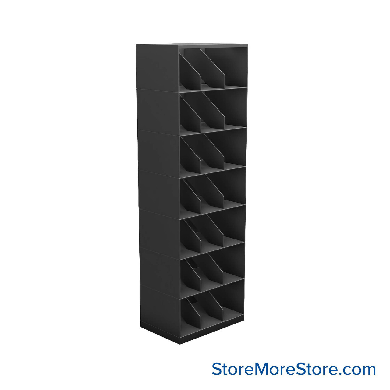 Stackable Metal Shelves, 24" W x 16.25" D x 73" H, Legal Size, 7 Levels, Fixed Welded Dividers