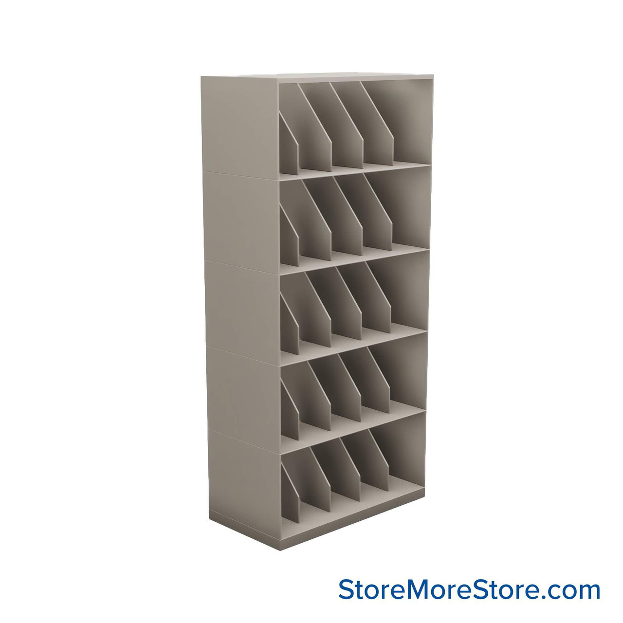 Stackable Metal Shelves, 36" W x 19.25" D x 53" H, x-Ray Size, 5 Levels, Fixed Welded Dividers