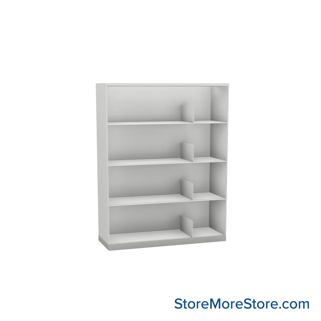 Stackable Metal Shelves, 36" W x 13.25" D x 43" H, Letter Size, 4 Levels, Sliding Dividers