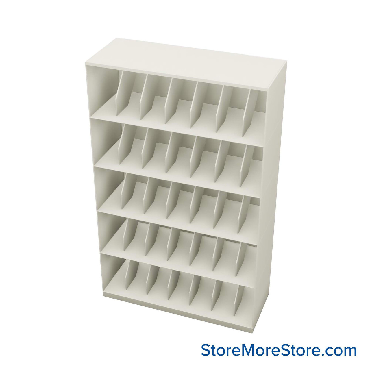 Stackable Metal Shelves, 48" W x 19.25" D x 53" H, x-Ray Size, 5 Levels, Fixed Welded Dividers