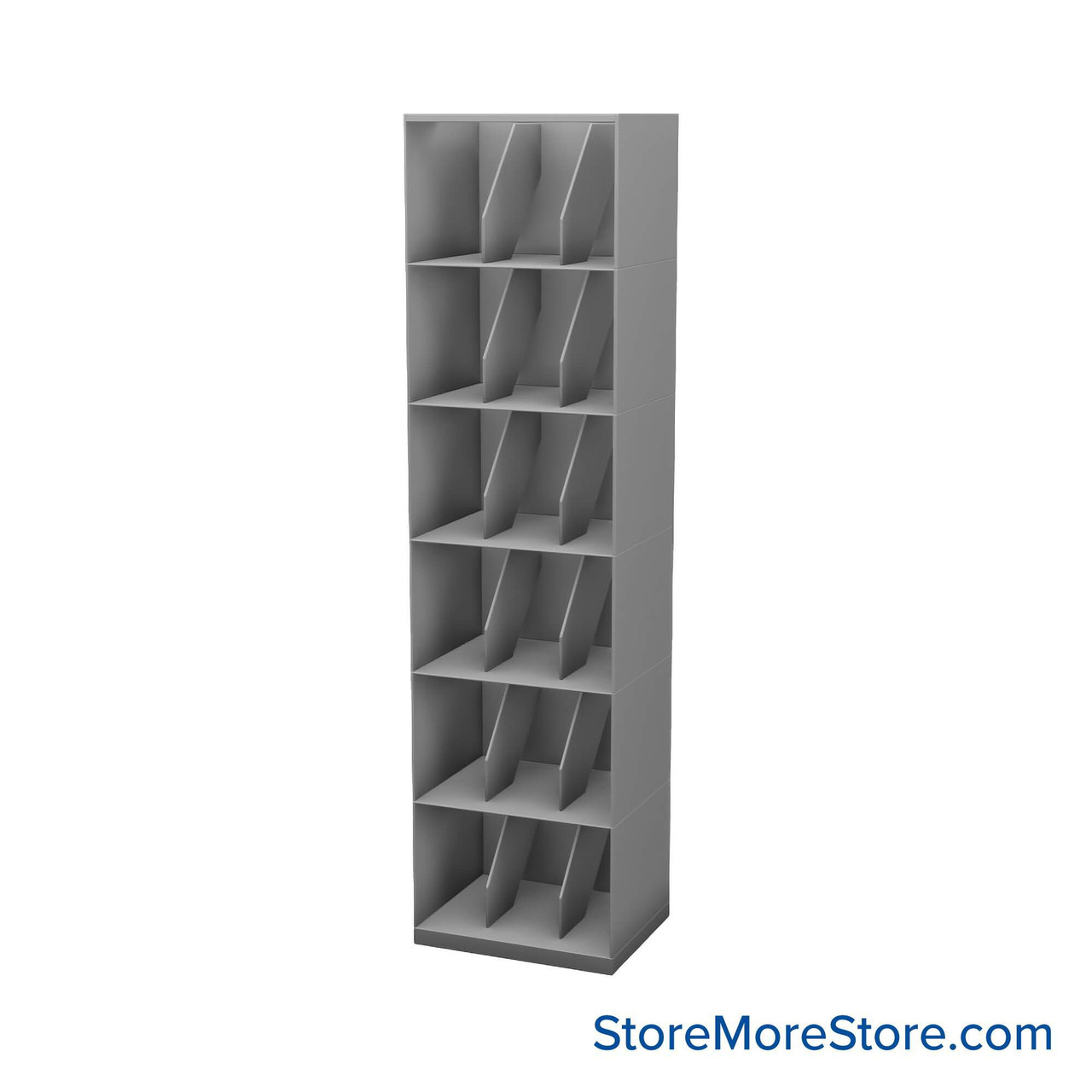 Stackable Metal Shelves, 24" W x 19.25" D x 63" H, x-Ray Size, 6 Levels, Fixed Welded Dividers