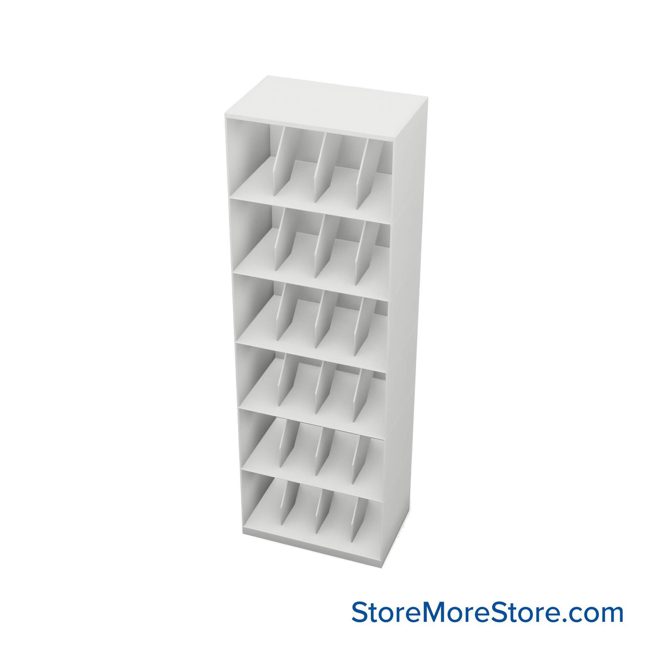 Stackable Metal Shelves, 30" W x 19.25" D x 63" H, x-Ray Size, 6 Levels, Fixed Welded Dividers