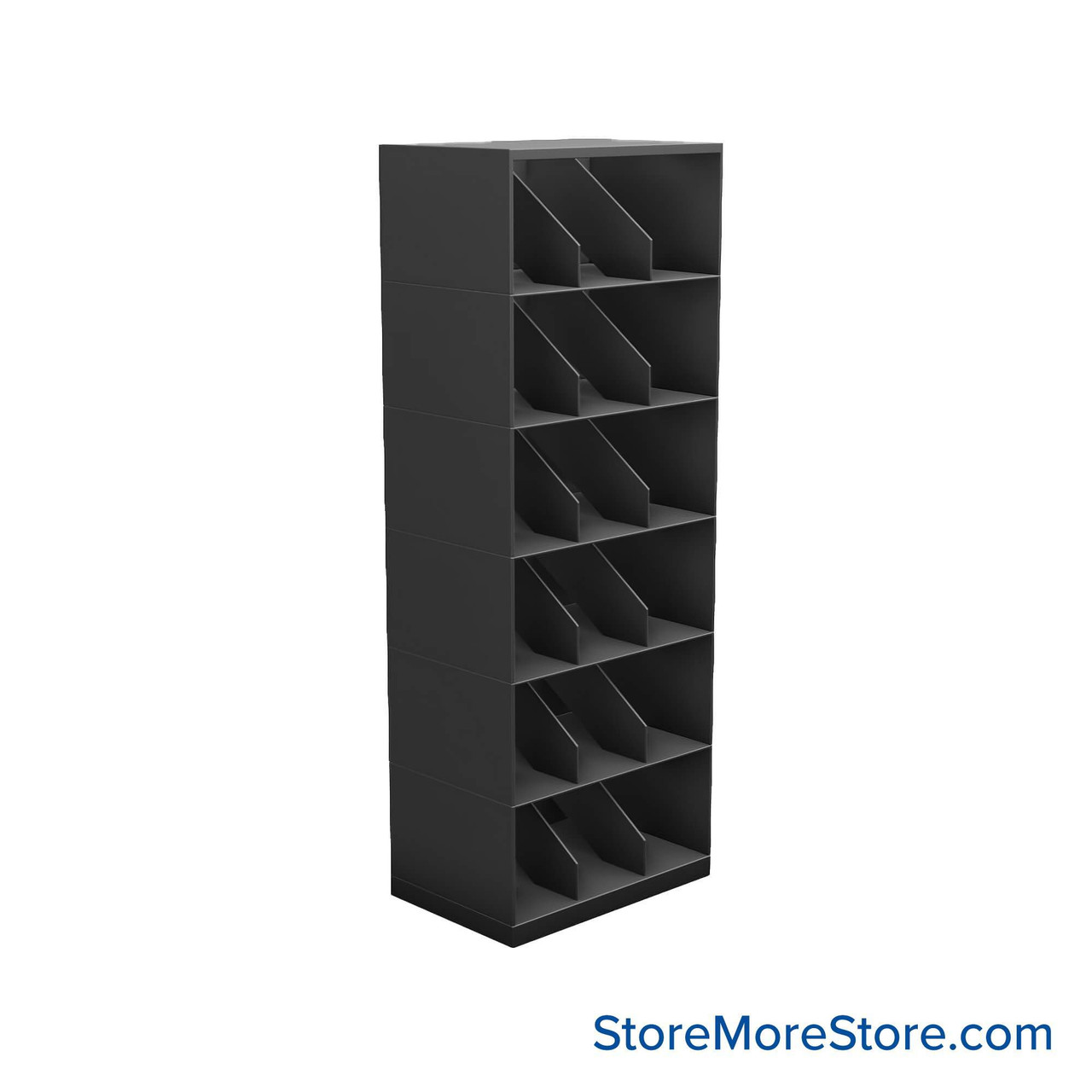 Stackable Metal Shelves, 24" W x 16.25" D x 63" H, Legal Size, 6 Levels, Fixed Welded Dividers