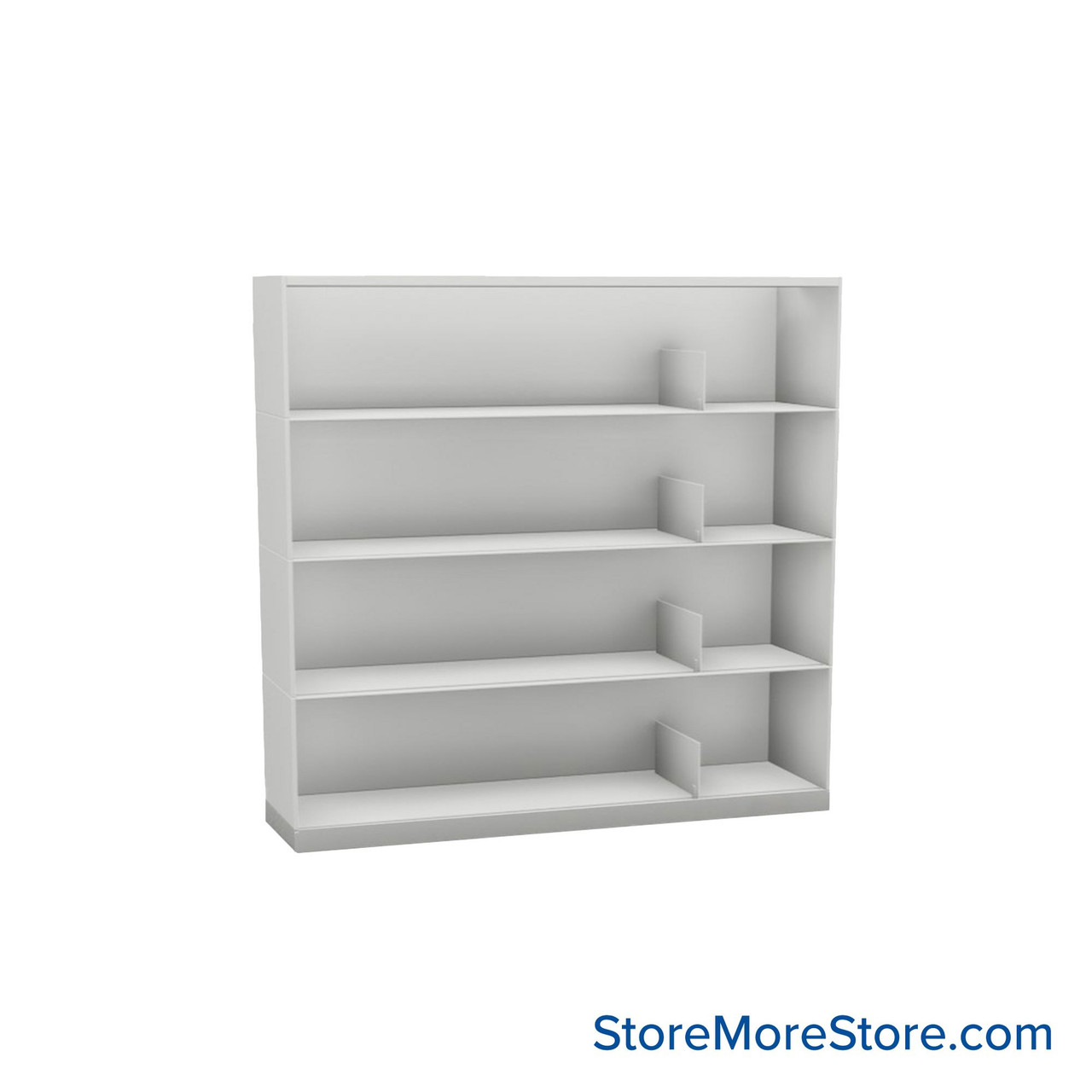 Stackable Metal Shelves, 48" W x 13.25" D x 43" H, Letter Size, 4 Levels, Sliding Dividers
