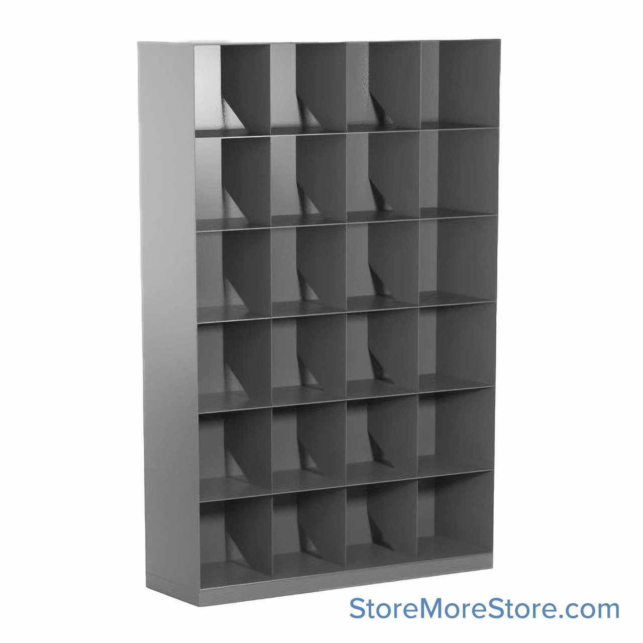 Slanted shelving, 44.5" W x 14" D x 66.5" H, 6 Levels, Legal Storage