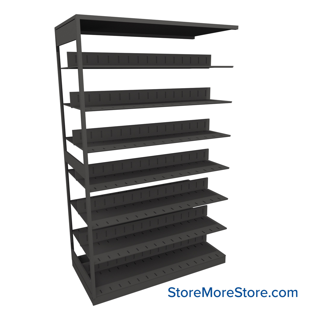 Letter-Size File Shelving, 48" W x 24" D x 76.25" H, Double-Sided Adder Unit