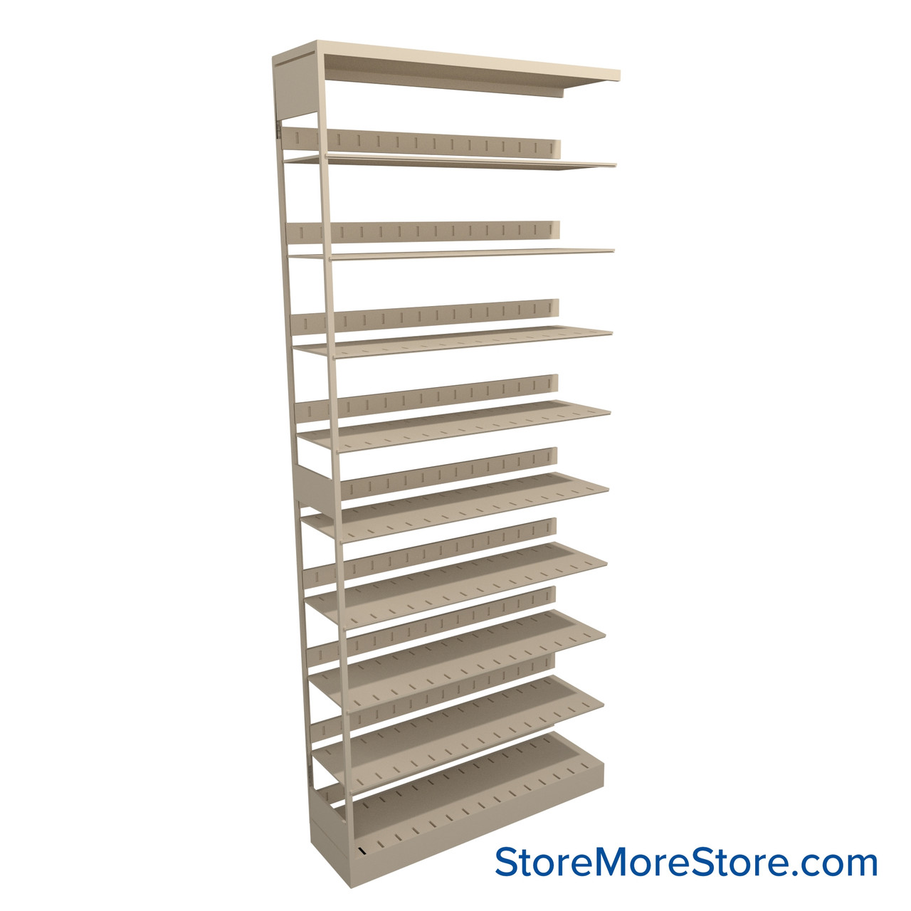 Letter-Size File Shelving, 42" W x 12" D x 97.25" H, Single-Sided Adder Unit