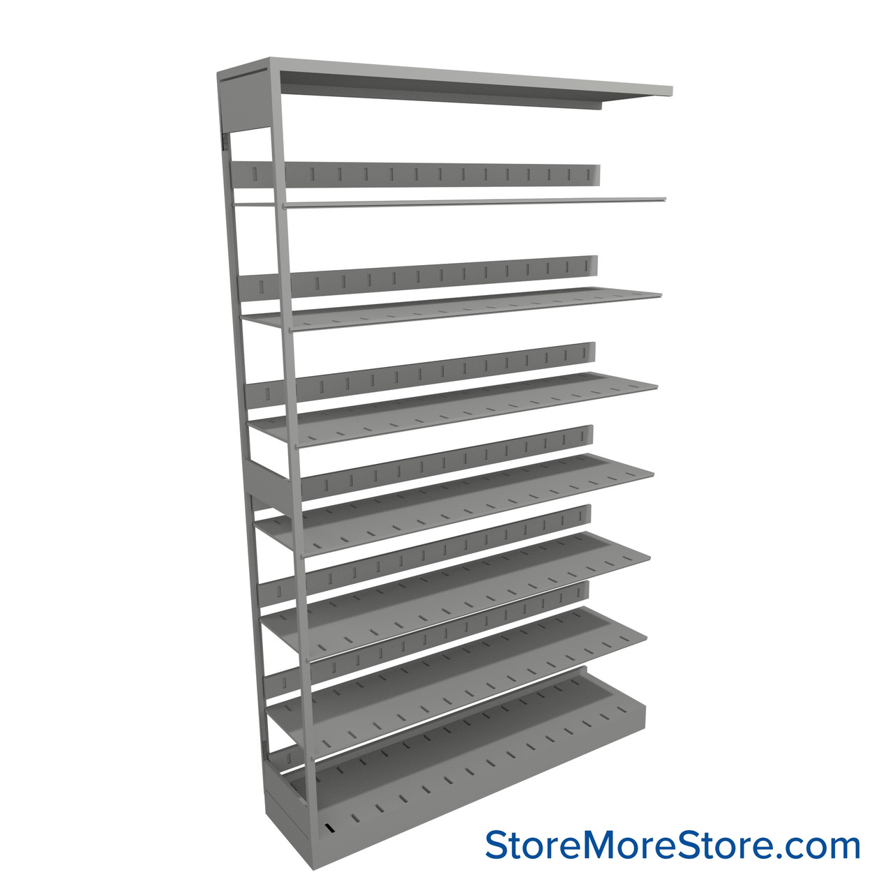 Letter-Size File Shelving, 48" W x 12" D x 76.25" H, Single-Sided Adder Unit