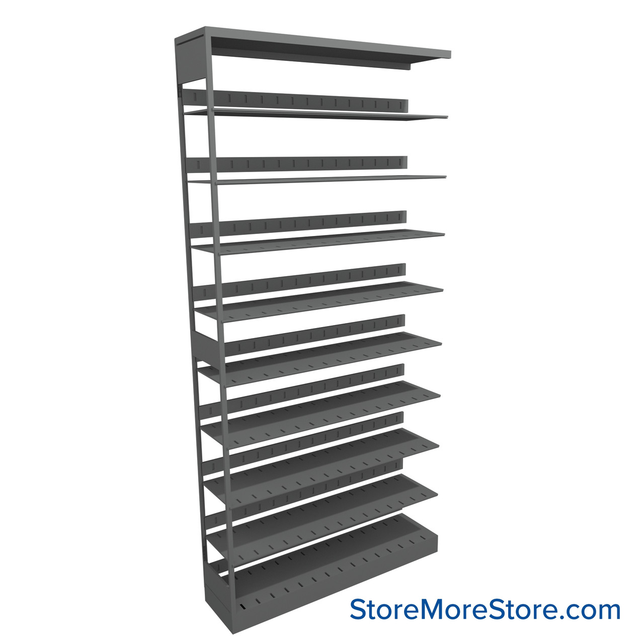 Letter-Size File Shelving, 48" W x 12" D x 97.25" H, Single-Sided Adder Unit