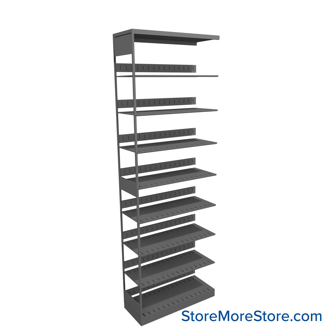 Letter-Size File Shelving, 30" W x 12" D x 88.25" H, Single-Sided Adder Unit