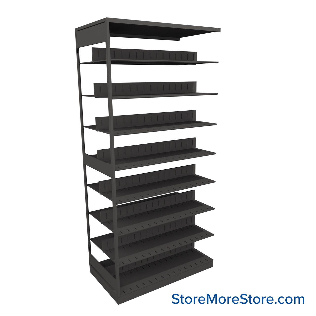 Letter-Size File Shelving, 42" W x 24" D x 88.25" H, Double-Sided Adder Unit