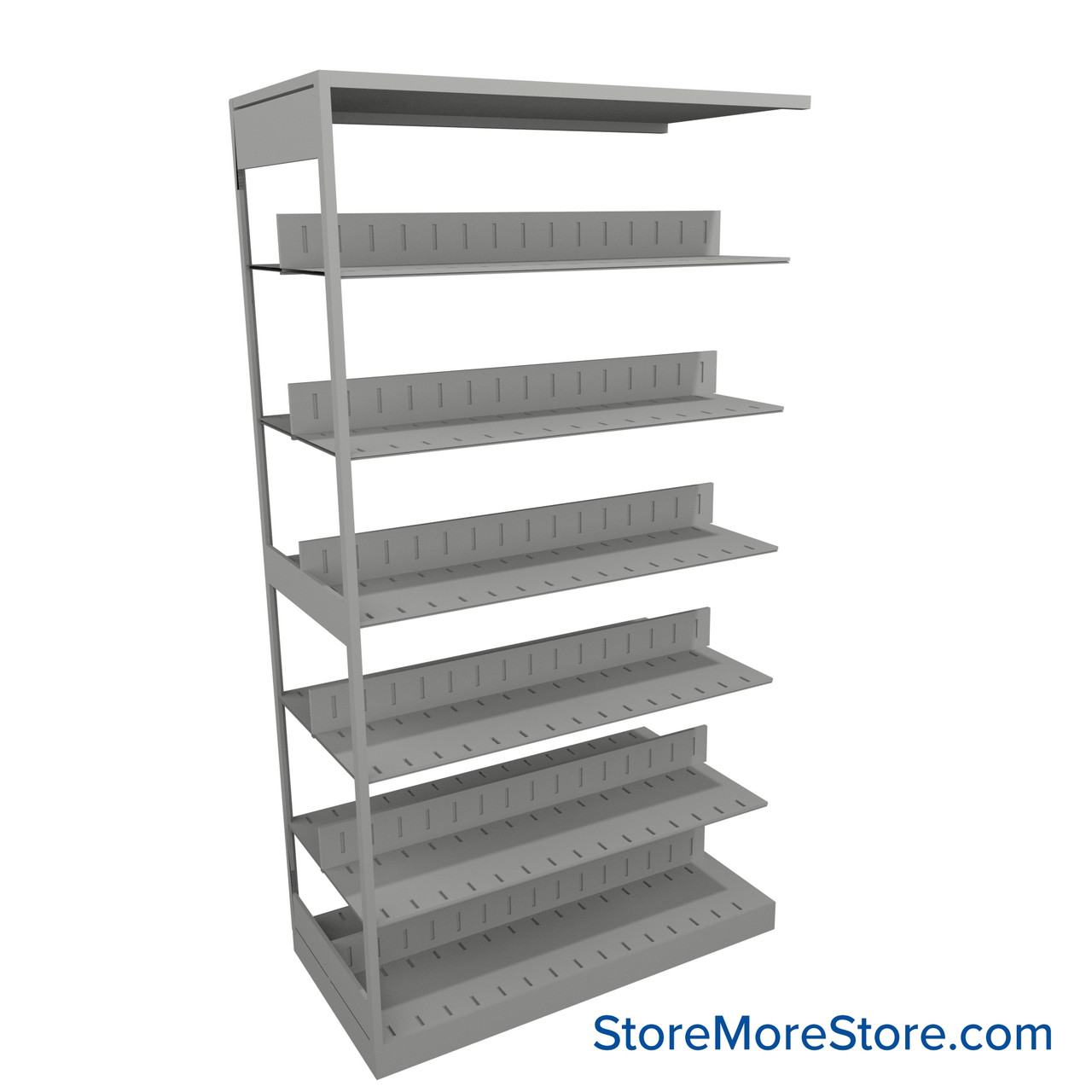 Binder Shelving, 48" W x 24" D x 88.25" H, 6 Shelves, Double-Sided Adder Unit