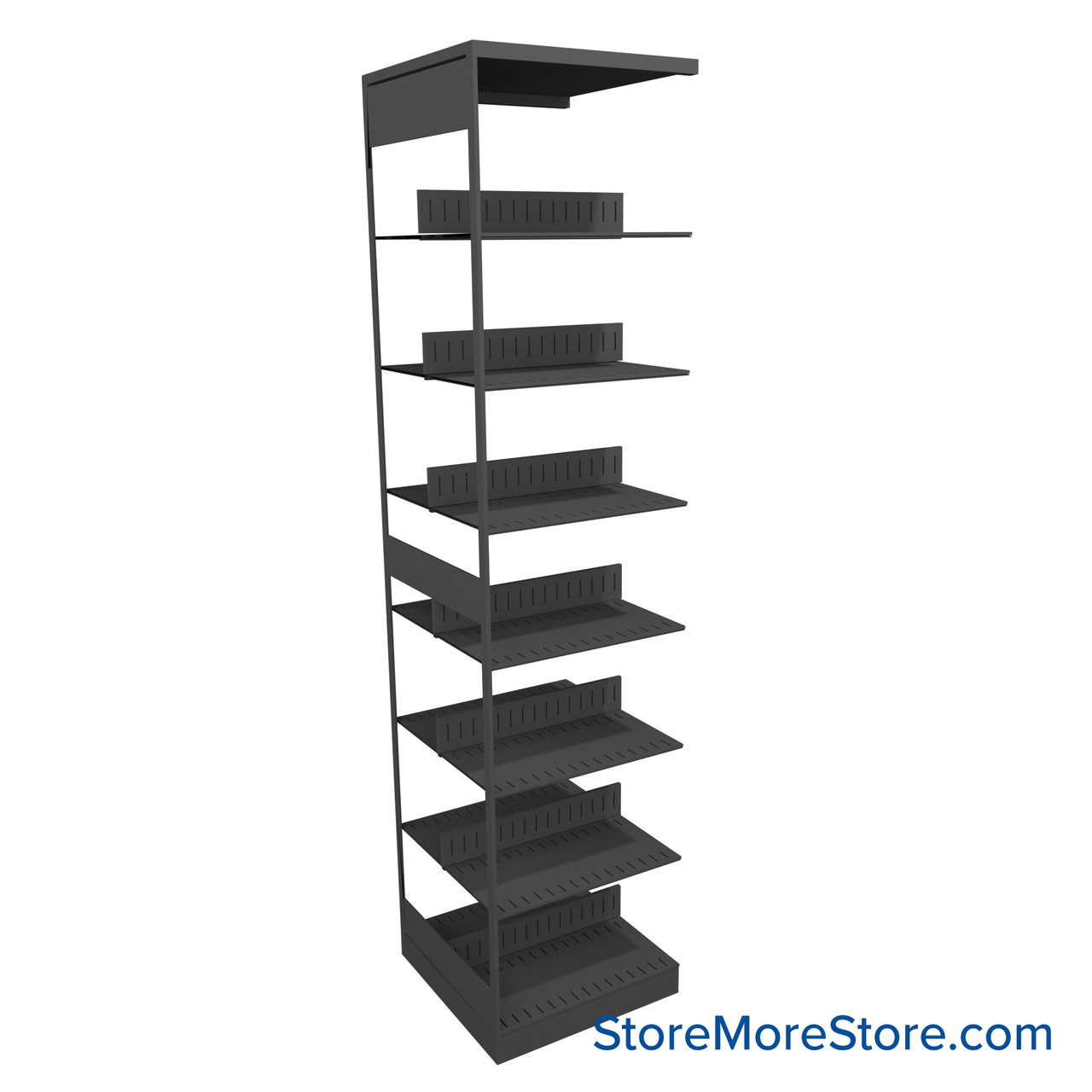 Binder Shelving, 24" W x 24" D x 97.25" H, 7 Shelves, Double-Sided Adder Unit