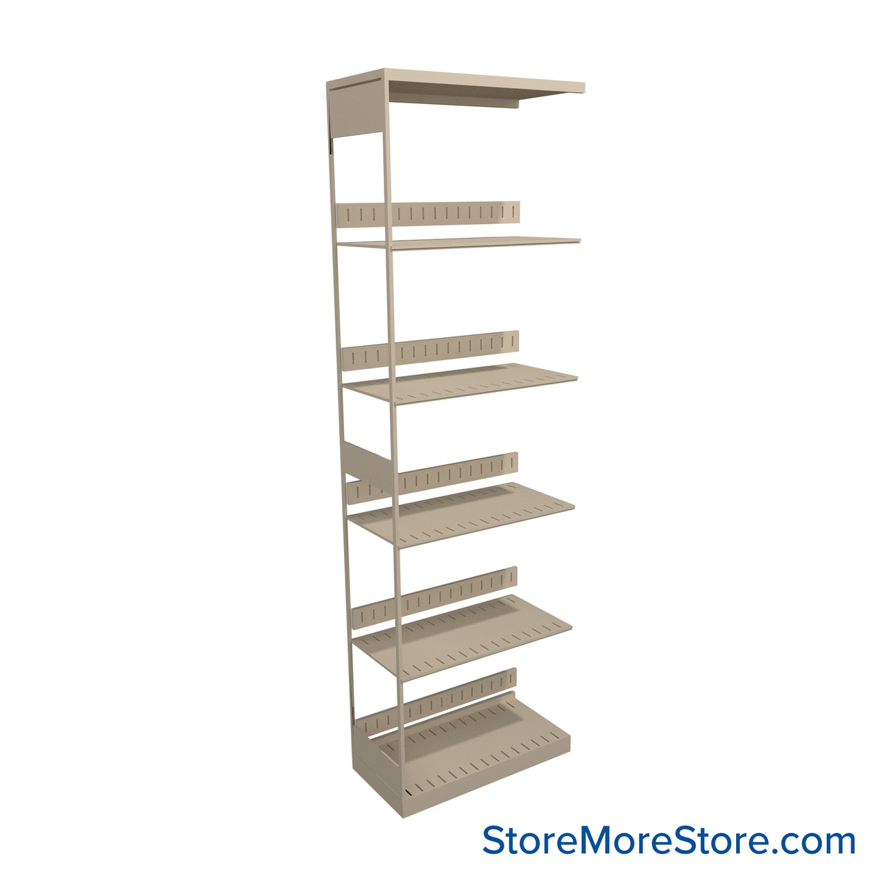 Binder Shelving, 24" W x 12" D x 76.25" H, 5 Shelves, Single-Sided Adder Unit