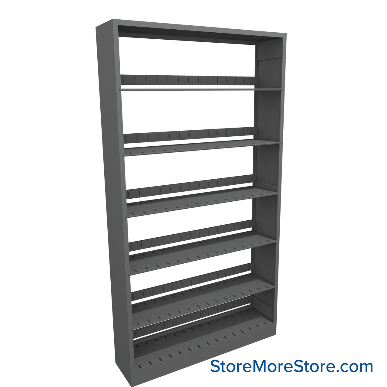 Binder Shelving, 48" W x 12" D x 88.25" H, 6 Shelves, Single-Sided Starter Unit