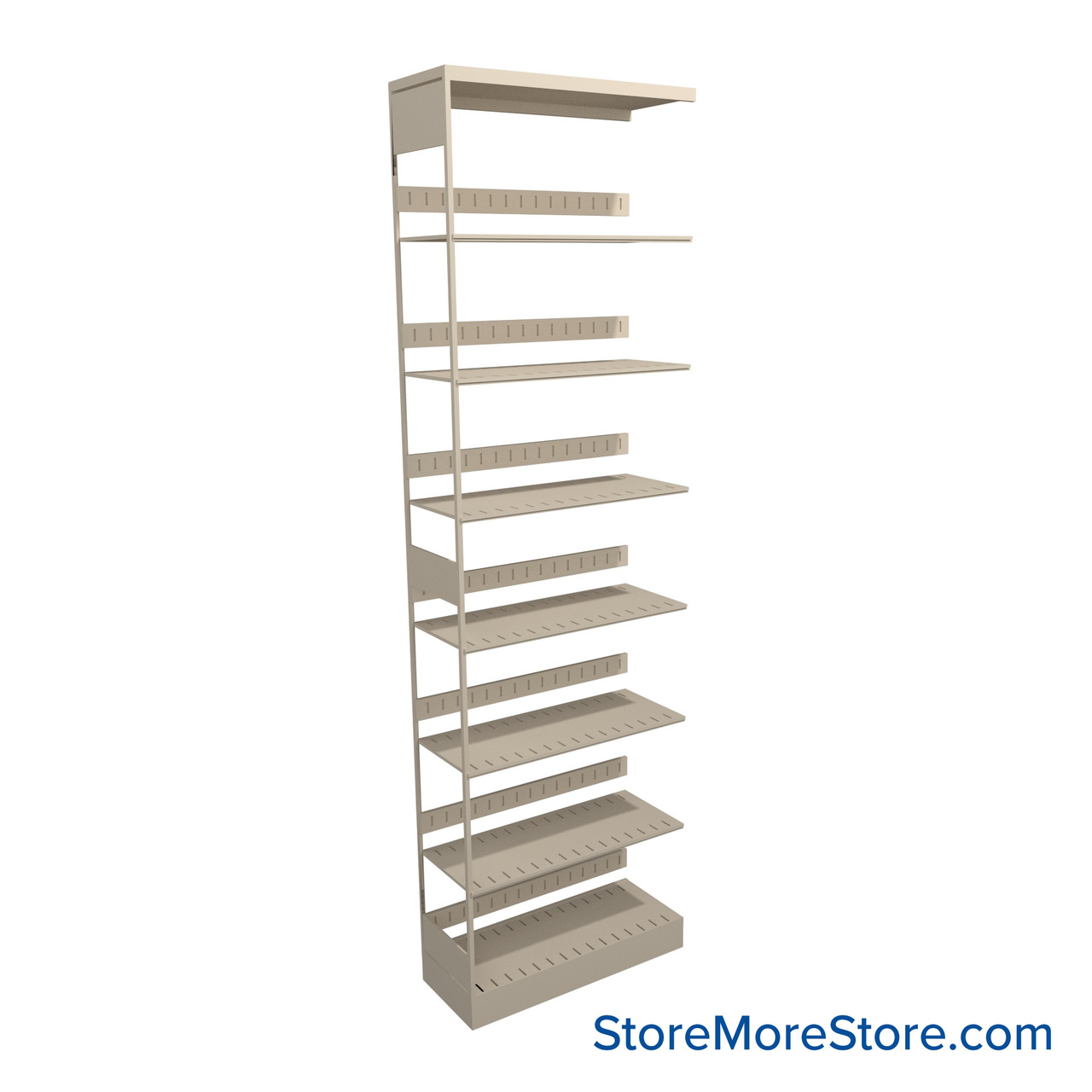 Binder Shelving, 30" W x 12" D x 97.25" H, 7 Shelves, Single-Sided Adder Unit