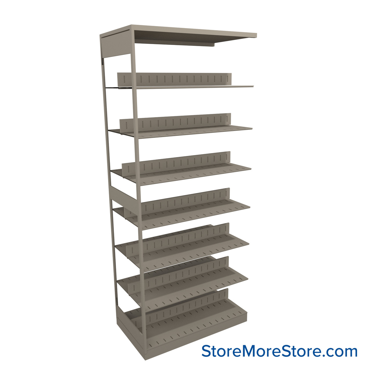 Binder Shelving, 42" W x 24" D x 97.25" H, 7 Shelves, Double-Sided Adder Unit