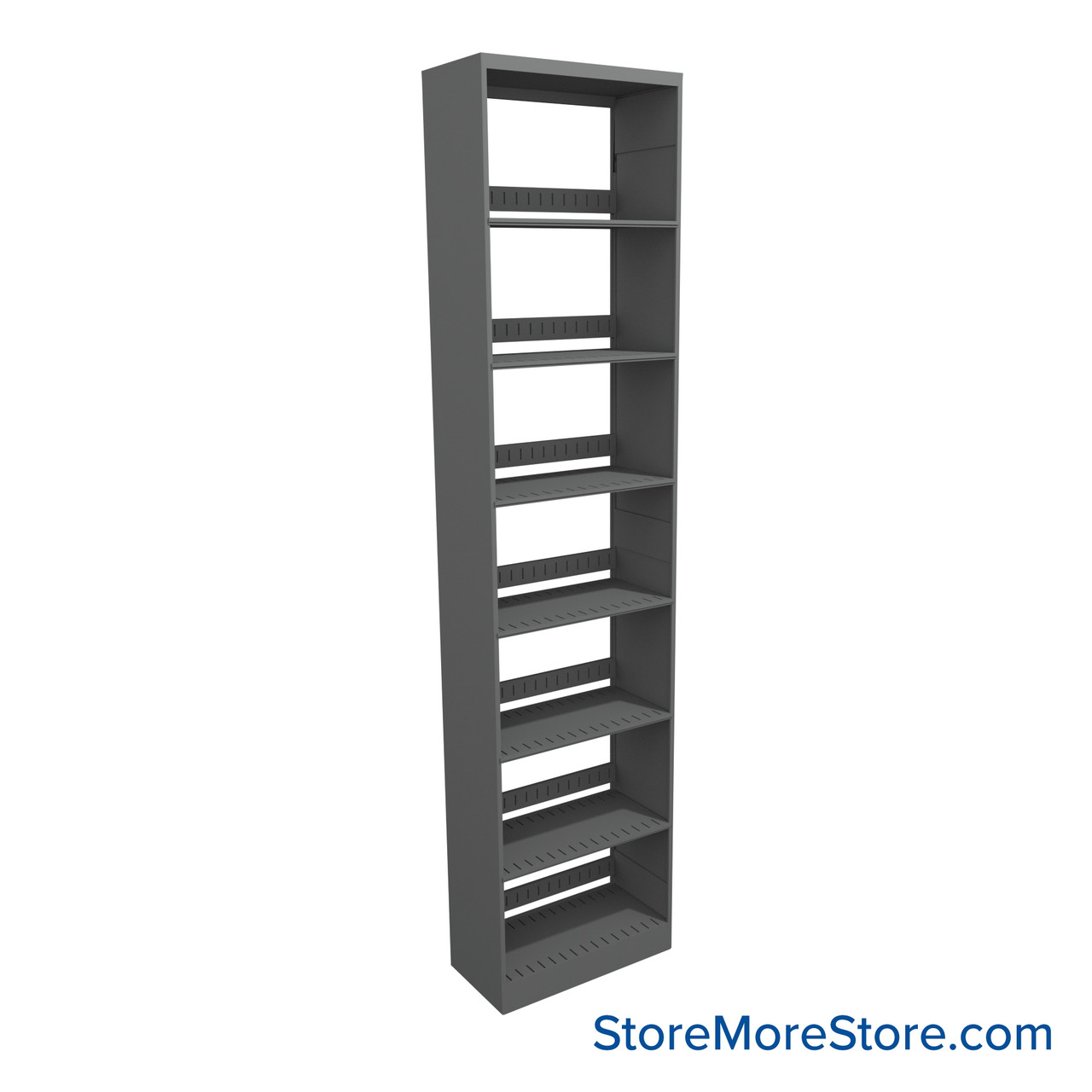 Binder Shelving, 24" W x 12" D x 97.25" H, 7 Shelves, Single-Sided Starter Unit