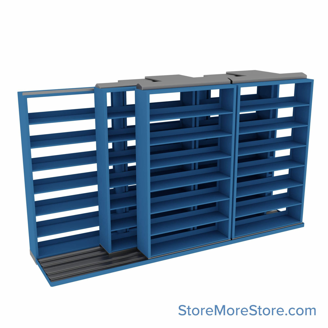Legal Sliding File Shelves, 148" W x 49.5" D x 83.75" H