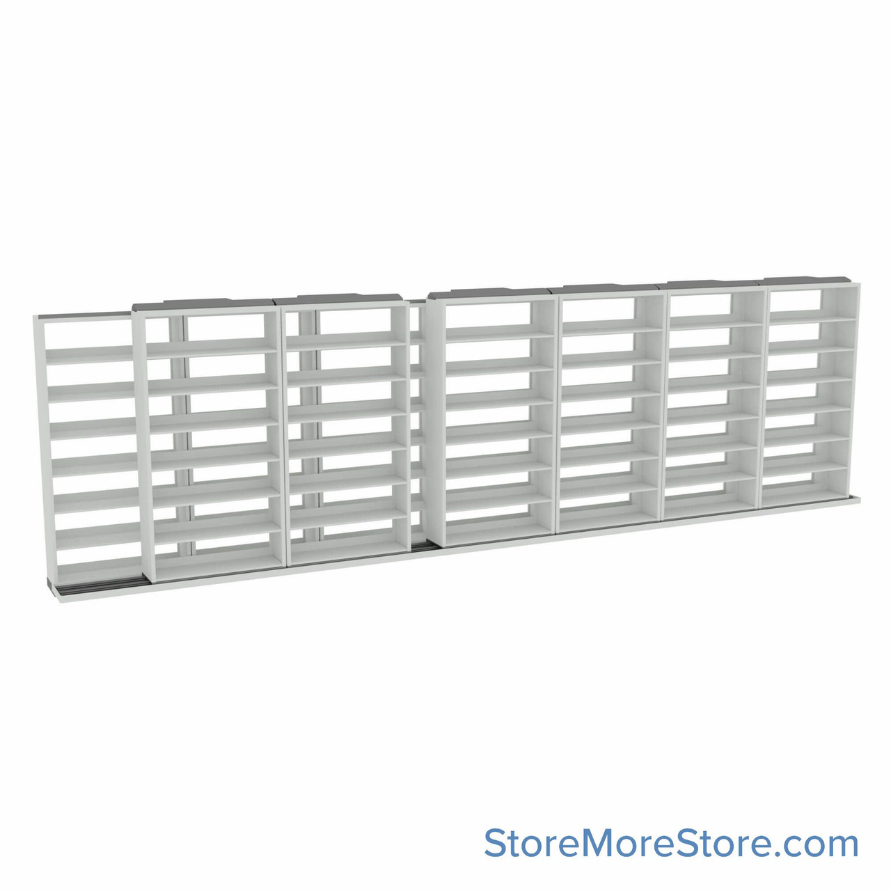 Legal Sliding File Shelves, 302" W x 32.5" D x 83.75" H