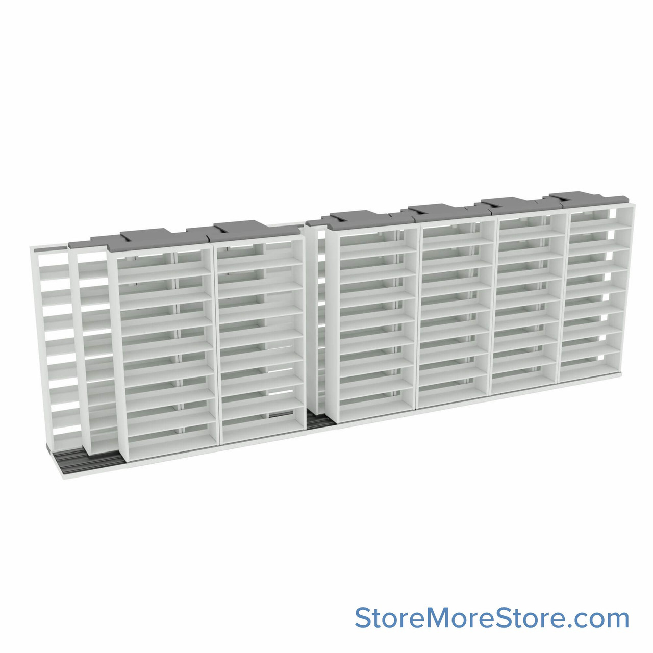Legal Sliding File Shelves, 302" W x 49.5" D x 95.75" H