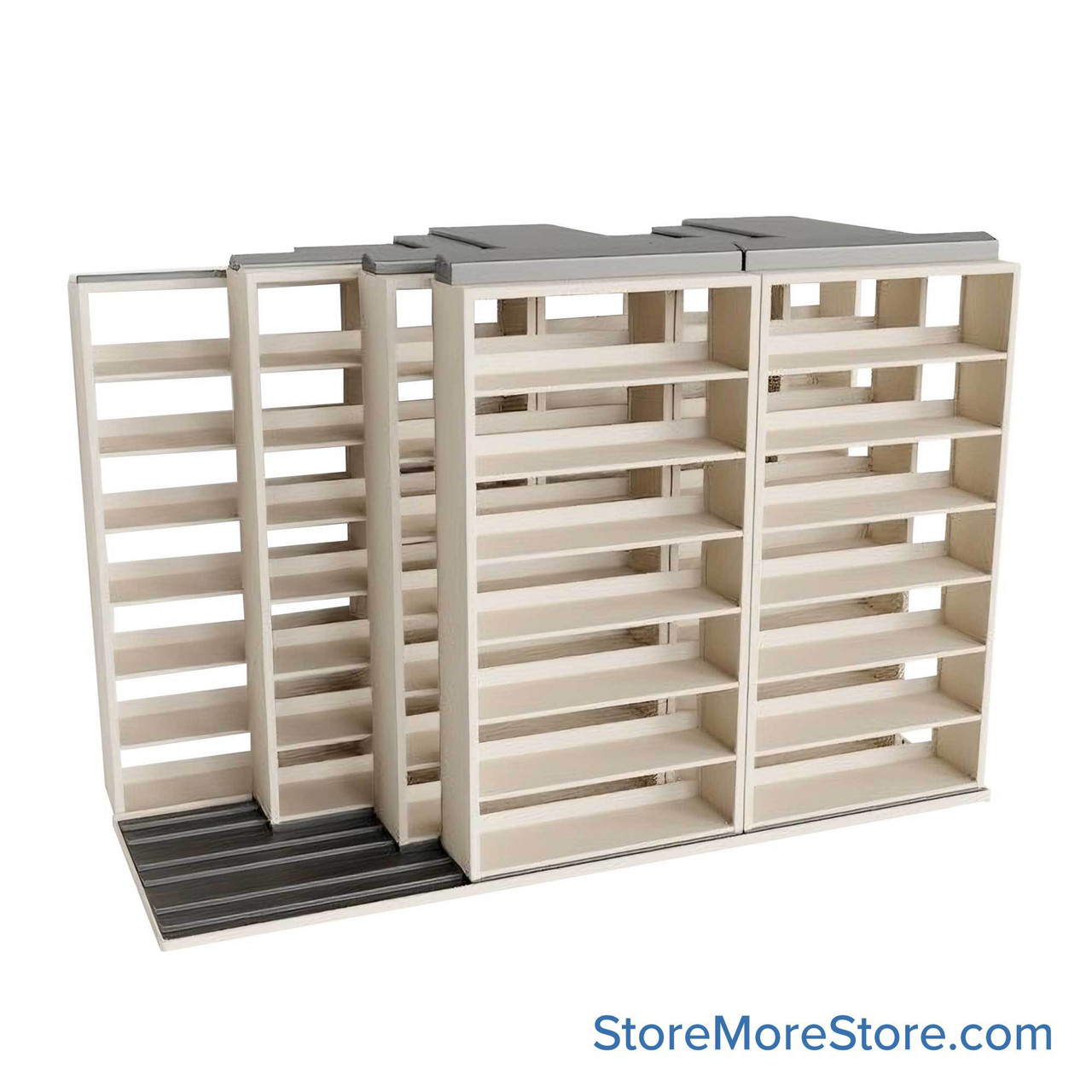 Sliding File Shelves, 130" W x 54.5" D x 83.75" H