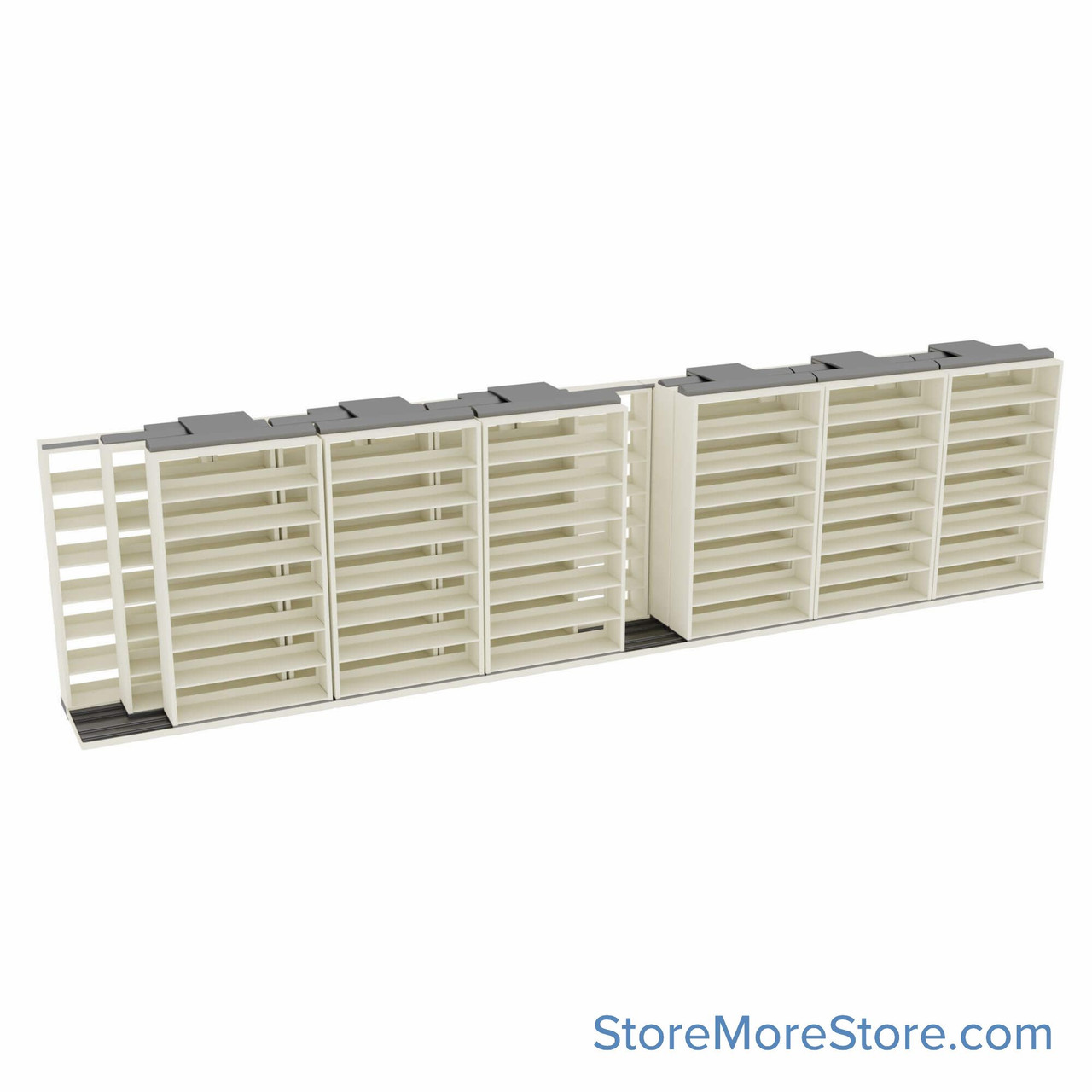 Sliding File Shelves, 340" W x 41" D x 83.75" H