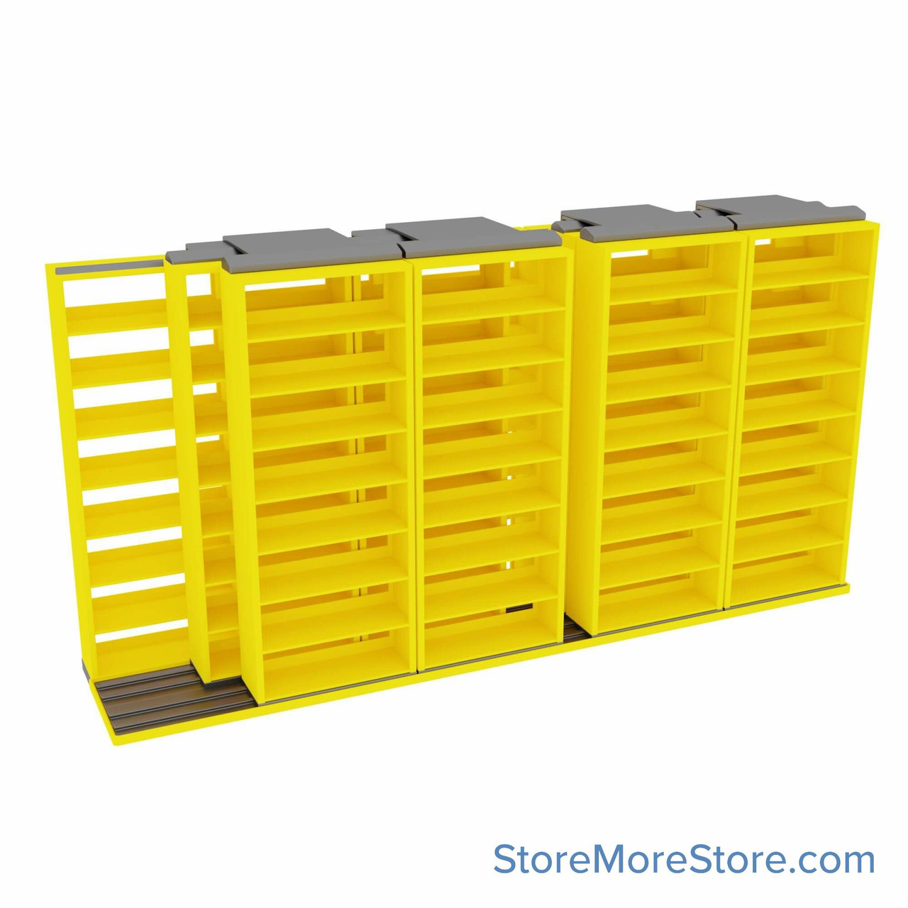 Sliding File Shelves, 184" W x 41" D x 95.75" H