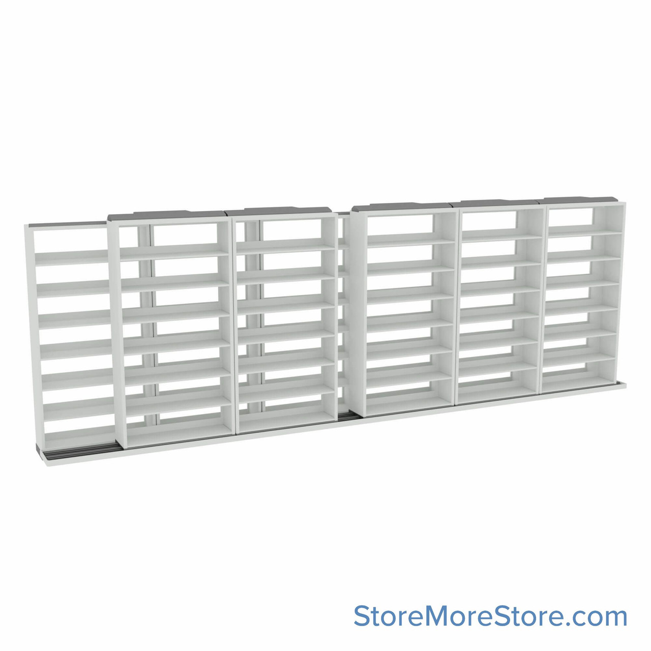Sliding File Shelves, 296" W x 26.5" D x 83.75" H