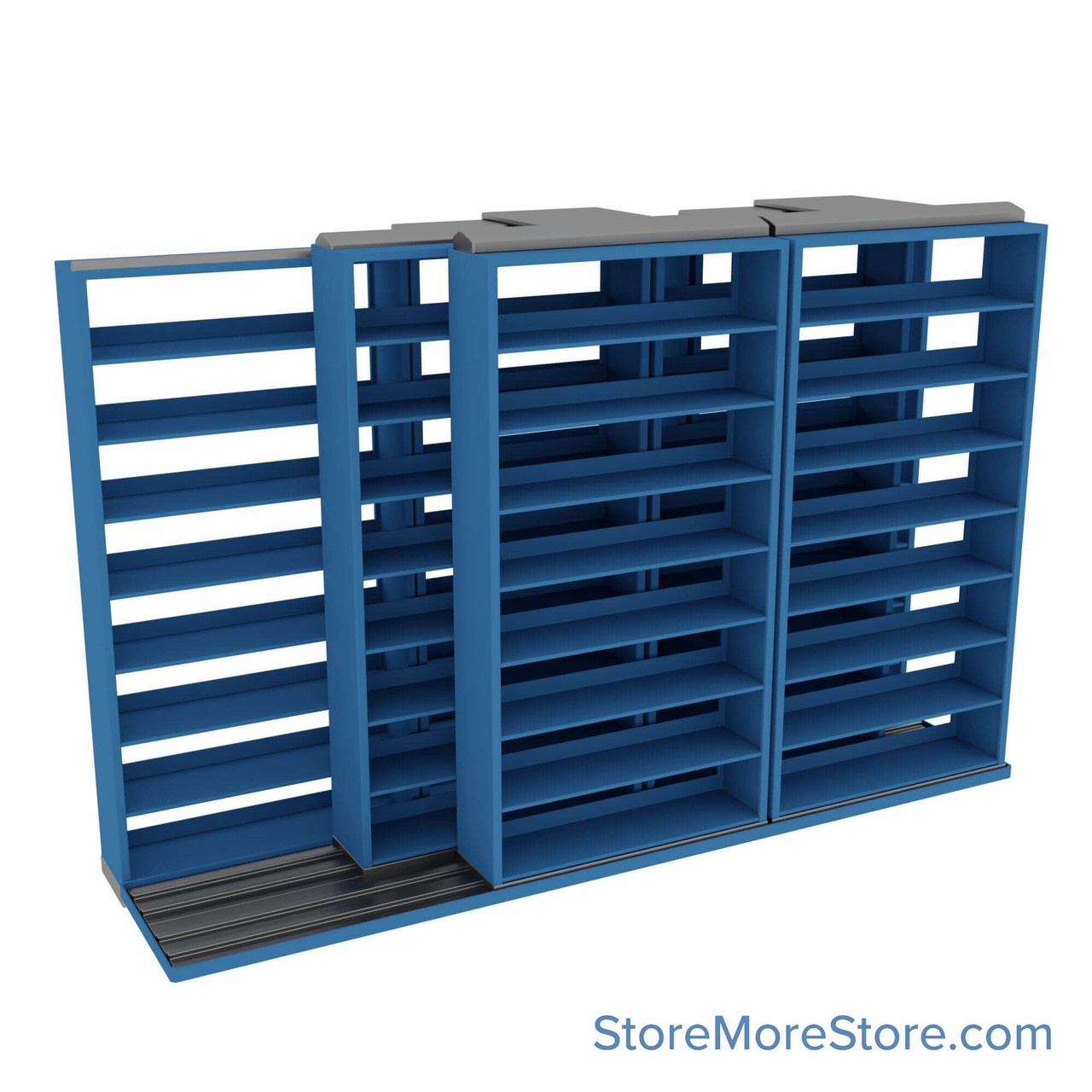 Sliding File Shelves, 148" W x 41" D x 95.75" H