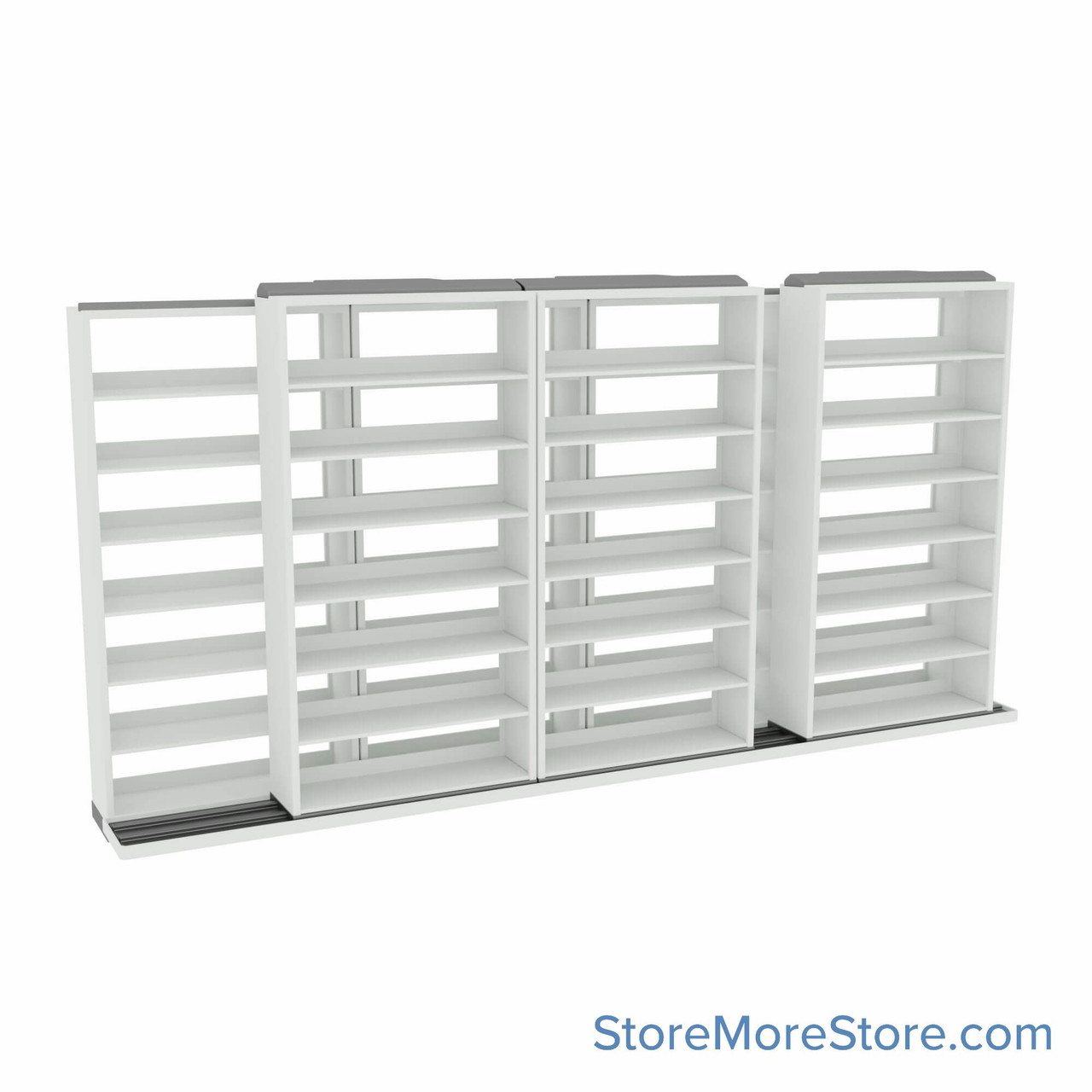 Sliding File Shelves, 172" W x 26.5" D x 83.75" H