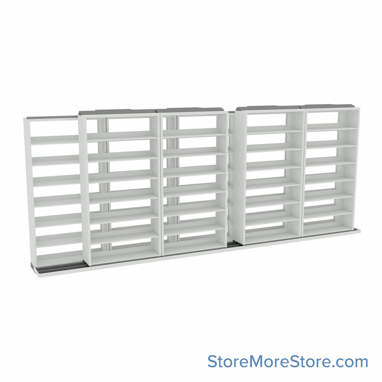 Sliding File Shelves, 214" W x 26.5" D x 83.75" H