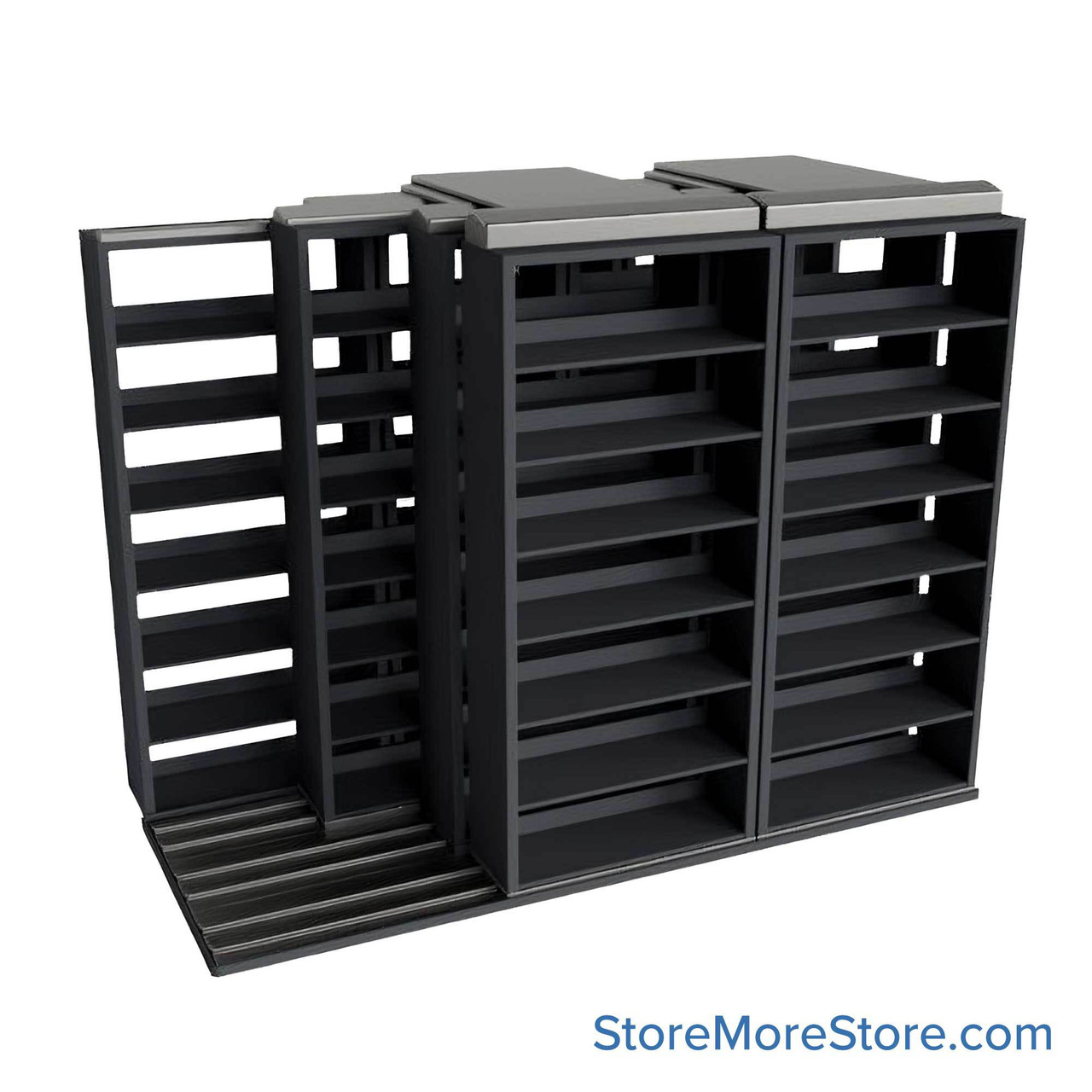 Sliding File Shelves, 112" W x 54.5" D x 83.75" H